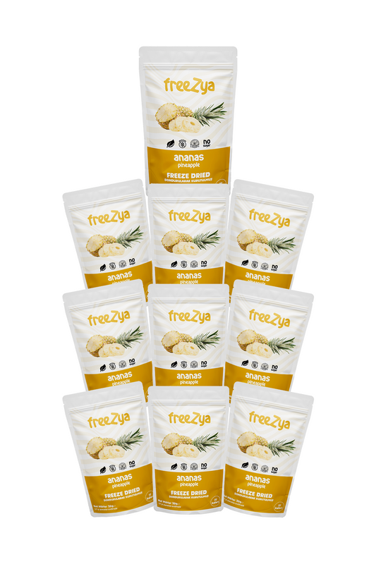 50'li Çoklu Paketler | Freeze Dry Kurutulmuş Ananas| Toptan Fiyat | Freezya