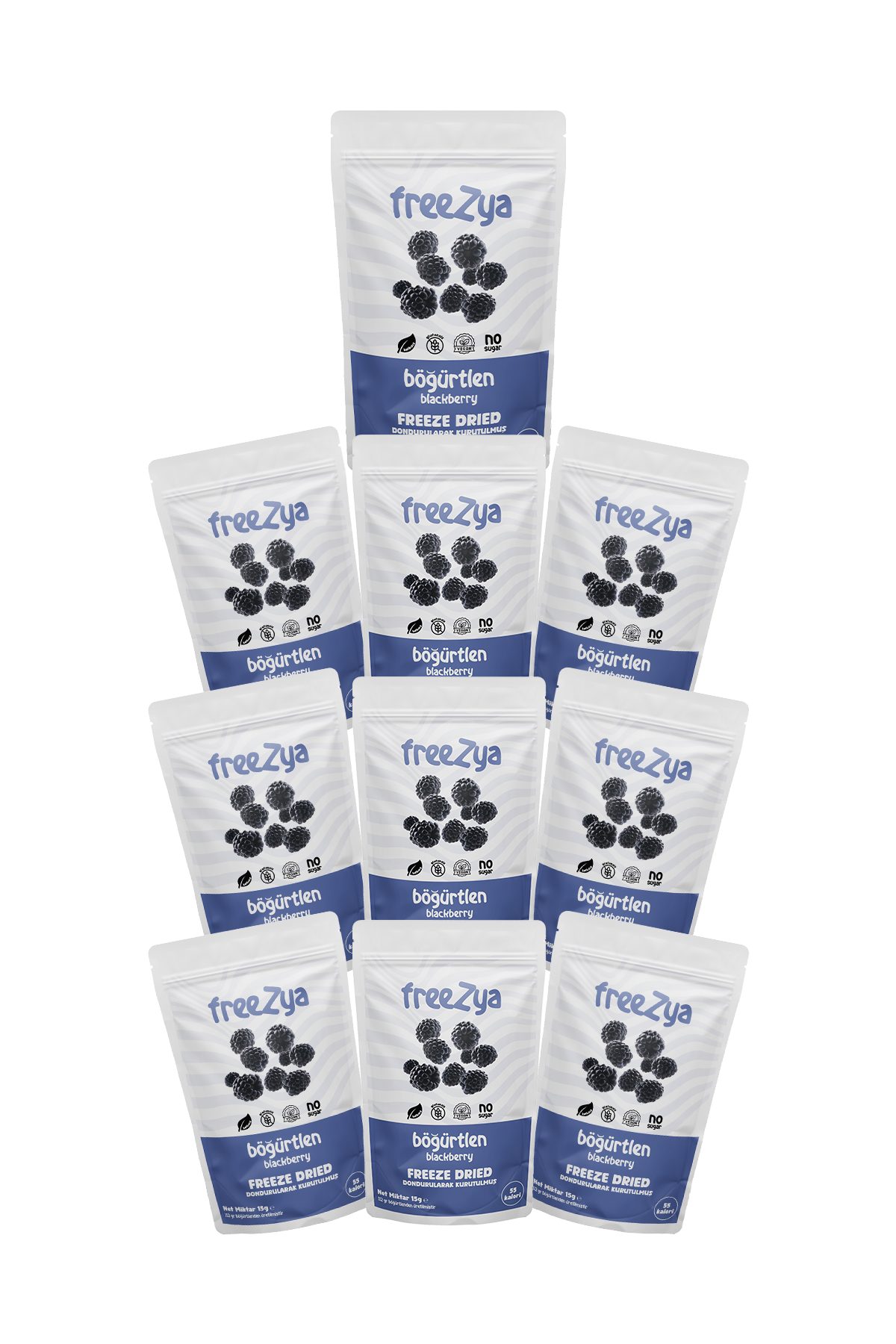 50'li Çoklu Paketler | Freeze Dry Kurutulmuş Böğürtlen| Toptan Fiyat | Freezya