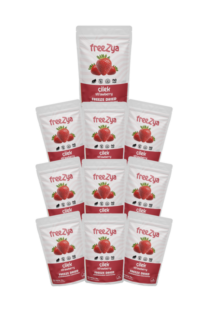 50'li Çoklu Paketler | Freeze Dry Kurutulmuş Çilek| Toptan Fiyat | Freezya