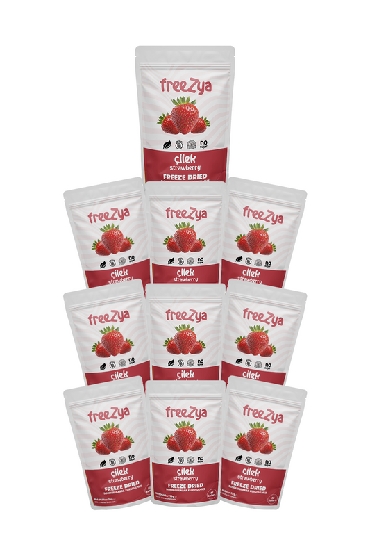 50'li Çoklu Paketler | Freeze Dry Kurutulmuş Çilek| Toptan Fiyat | Freezya