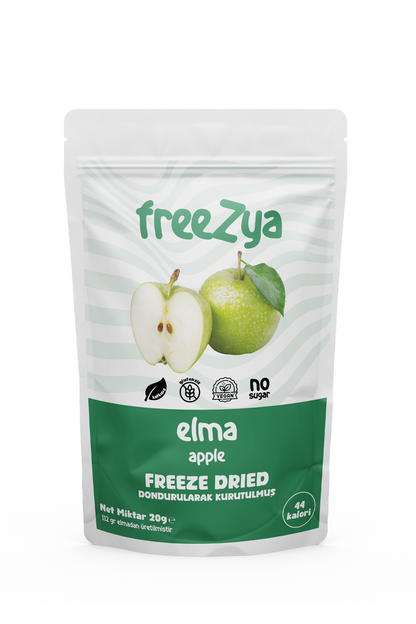Dondurularak Kurutulmuş Elma 20g | Kurutulmuş Meyve Freeze Dry | Freezya