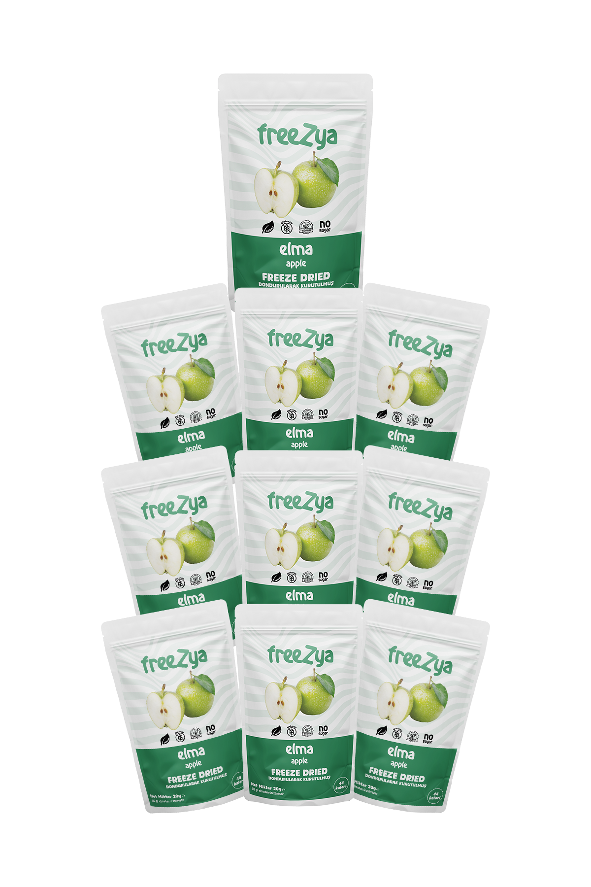 50'li Çoklu Paketler | Freeze Dry Kurutulmuş Elma| Toptan Fiyat | Freezya