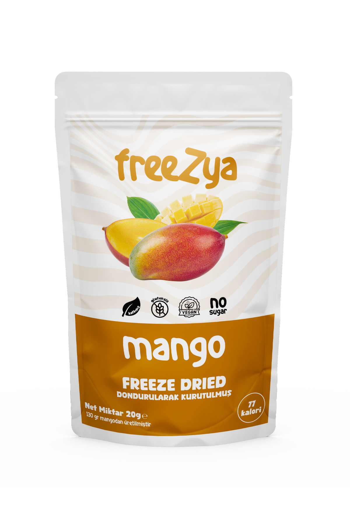 Dondurularak Kurutulmuş Mango 20gr | Kurutulmuş Meyve Freeze Dry | Freezya