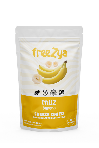 Dondurularak Kurutulmuş Muz 20g | Kurutulmuş Meyve Freeze Dry | Freezya