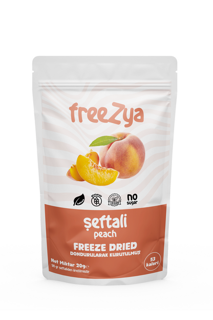 Dondurularak Kurutulmuş Şeftali 20g | Kurutulmuş Meyve Freeze Dry | Freezya